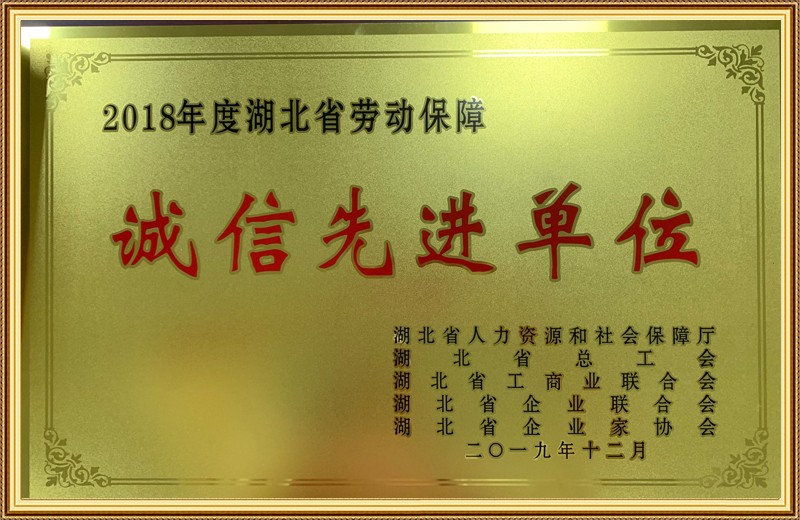 湖北省劳动保障诚信先进单位