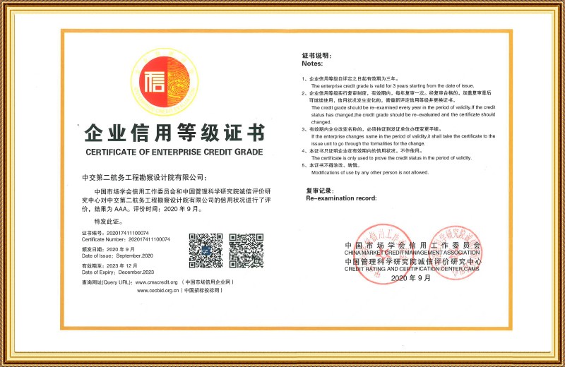 企业信用等级证书